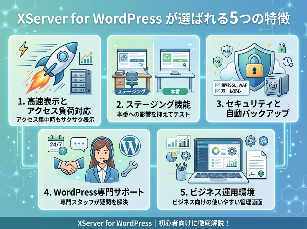 「XServer for WordPress」が選ばれる5つの特徴