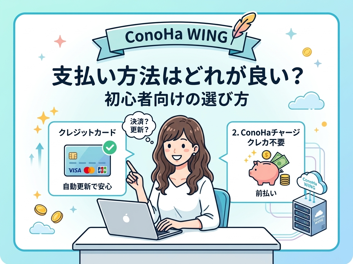ConoHa WING 支払い方法はどれが良い？初心者向けの選び方